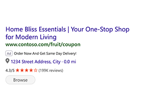 Home Bliss Essentials online shopping ad